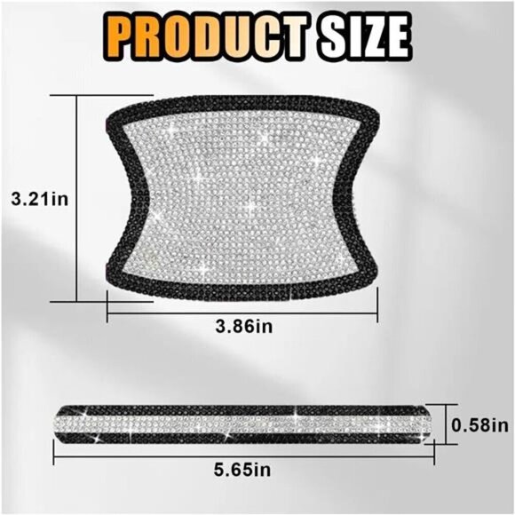 Car Door Handle Protector Bling Sticker Anti-Scratch, Universal Black and White - Picture 2 of 7